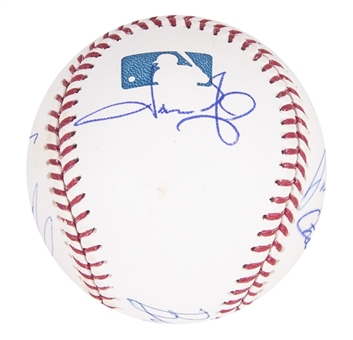 Steroid Era Multi-Signed Baseball with 6 Signatures Including Bud Selig, Mike Piazza, Jason Giambi, Roger Clemens, Jose Canseco and Gary Sheffield (JSA and Steiner)   